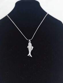 1pc Naturalistic 18K Gold Plated Stainless Steel Koi Fish Pendant Necklace, Unisex Daily Wear, Leaping Dragon, Steady Advancement - Multicolor - View 5