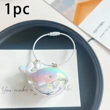 1Pc/2/3Pcs Fashion Resin Whale Keychain With Pearl Accents – Perfect For Couples, Bag Charm And Car Key Ring Accessory - Multicolor - View 20