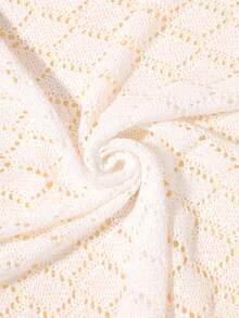 1pc Crochet Lace Shawl, Breathable White Knit Cover Up, Versatile Tie-Front Tassel Design, Suitable For Casual Travel, Bikini, Sundress, Beach Vacation, Sun Protection - Multicolor - View 7