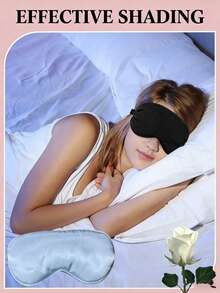 Unisex Lightweight Blackout Sleep Eye Mask, Adjustable Elastic No-Pressure Blindfold For Sleeping, Travel, Office Nap, Home Use - Multiple Styles - View 3