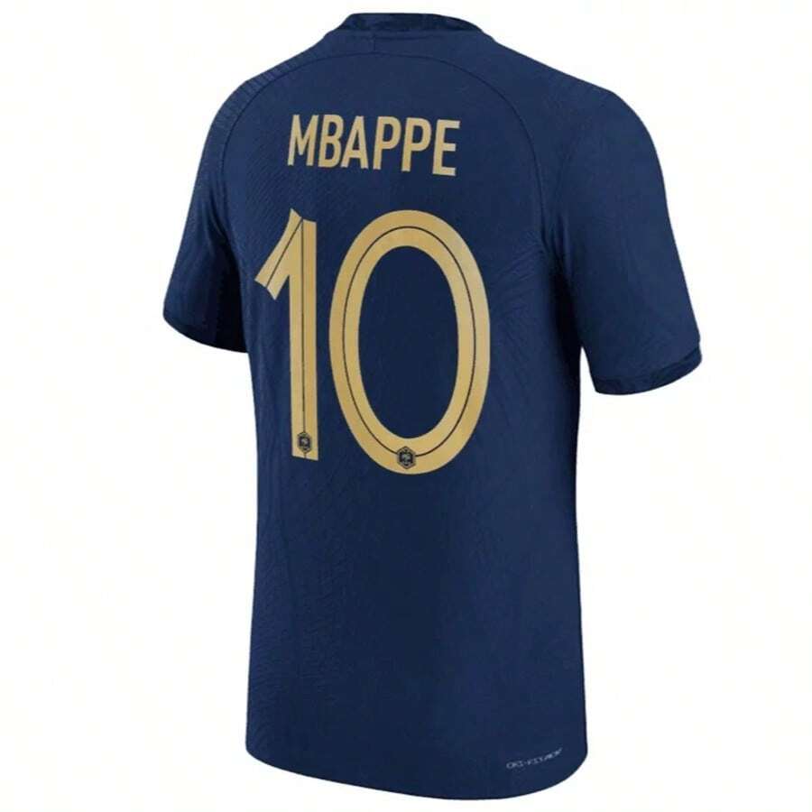 2022 World Cup France Home Jersey, #10 K Ylian Mbappé Fan Edition, Quick-Drying And Breathable Football Jersey - 藍色 - 查看 1