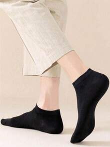 30 pares/60 piezas de calcetines invisibles sólidos en negro, blanco y gris para mujer, aptos para uso diario - Multicolor - Ver 2