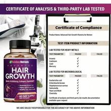 24-In-1 Advanced Hair Growth Vitamins Biotin 10,000mc9,Collagen,Patented OptiMSM, GoMCT,Saw Palmetto Naturally Regrow Stronger & Healthier Hair, Skin And Nails Stops Hair Loss 60 Day Supply - 1件 - 查看 8