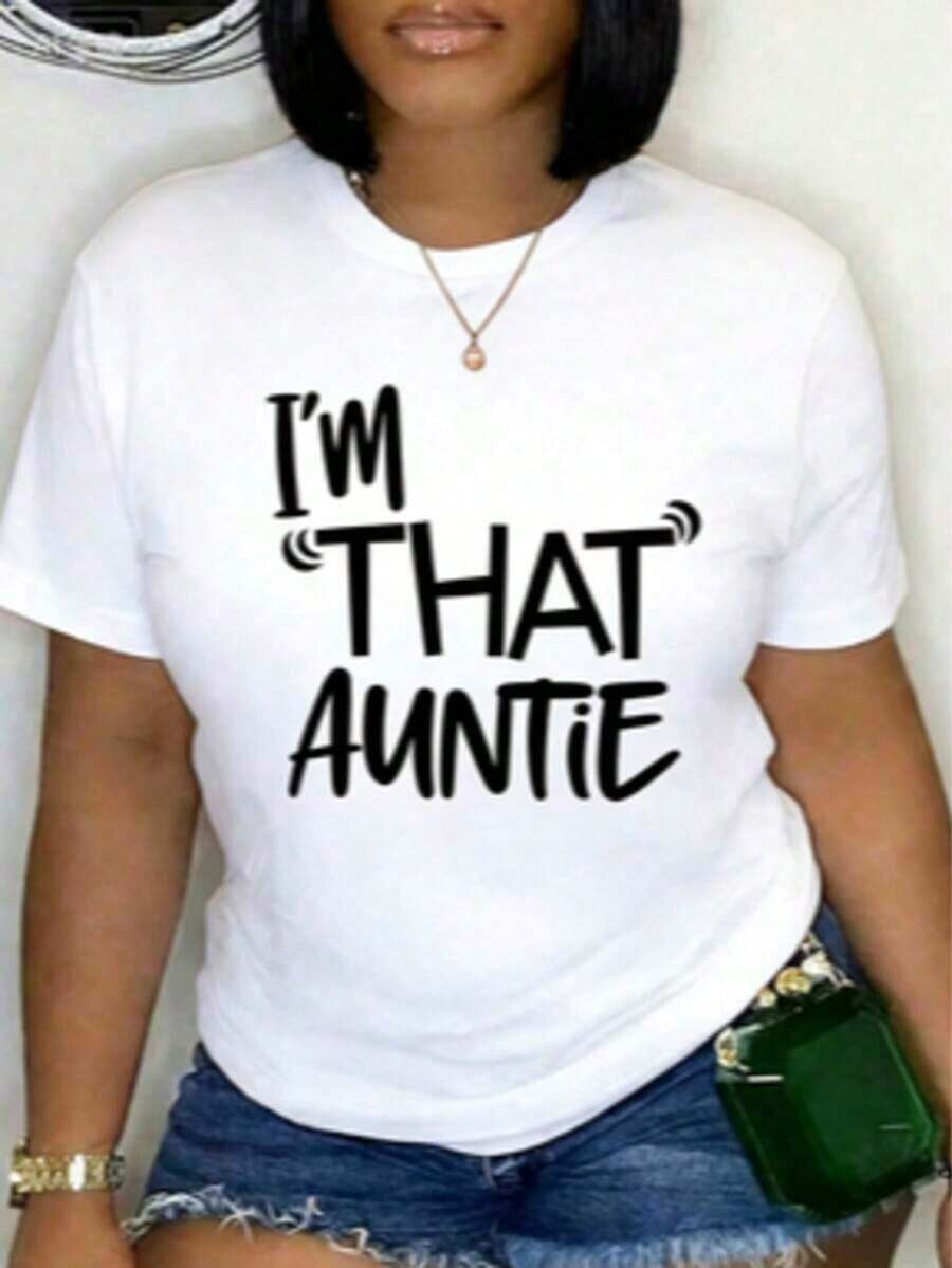 Camiseta de algodón 100% para mujer, diseño divertido de "Esa Tía", la mejor camiseta para tías, talla grande, clásica, suave, con cuello redondo, cómoda y holgada. - Blanco - Ver 1