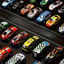88pcs Stylish Mini 2.7" Diecast Car Toy Set, Awesome Party Favor Racing Toys, Ideal For Children's April Fools' Day, Halloween, Birthday, Christmas Stocking Stuffers, Best Gift For Kids - Beige - View 10