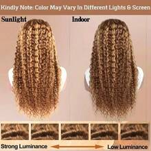 Highlight 360 Lace Front Wigs Human Hair P4/27 Deep Wave Ombre Honey Blonde Wig Human Hair 250% Density 13x6 HD Transparnet Lace Frontal Wig Glueless Hidden Strap 360 Full Lace Frontal Wig 13x4 Deep Curly Pre Plucked With Baby Hair For Women - S4/27 - 查看 6
