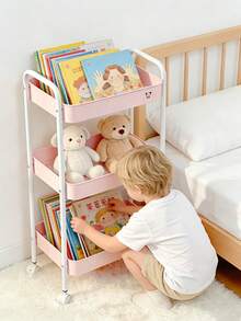 OBOVAY 1 pieza Carrito metálico multiusos para habitación de bebé, móvil, estantería multifuncional para decoración de guardería, artículos esenciales para recién nacidos, dormitorio de niños, artículos esenciales para bebés recién nacidos - Multicolor - Ver 2