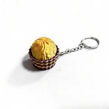 New Creative Chocolate Keychain - Cupcake Shaped Stress Relief Hanging Accessory - Finger Clicker Backpack Charm - Realistic Gold Foil Chocolate Shaped Squeeze Toy, Gift For Friends Birthday - Multicolor - View 7