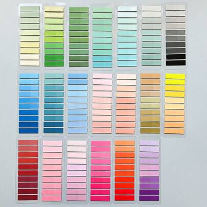 200pcs/Pack PET Gradient Color Macaroon Style Sticky Notes, Aesthetic Memo Pads, Suitable For Students, Office Workers, Bullet Journal Lovers, Waterproof, Strong Adhesive, Smooth Writing, Easy To Tear And Stick, Multipurpose For Marking, Planning, Organizing