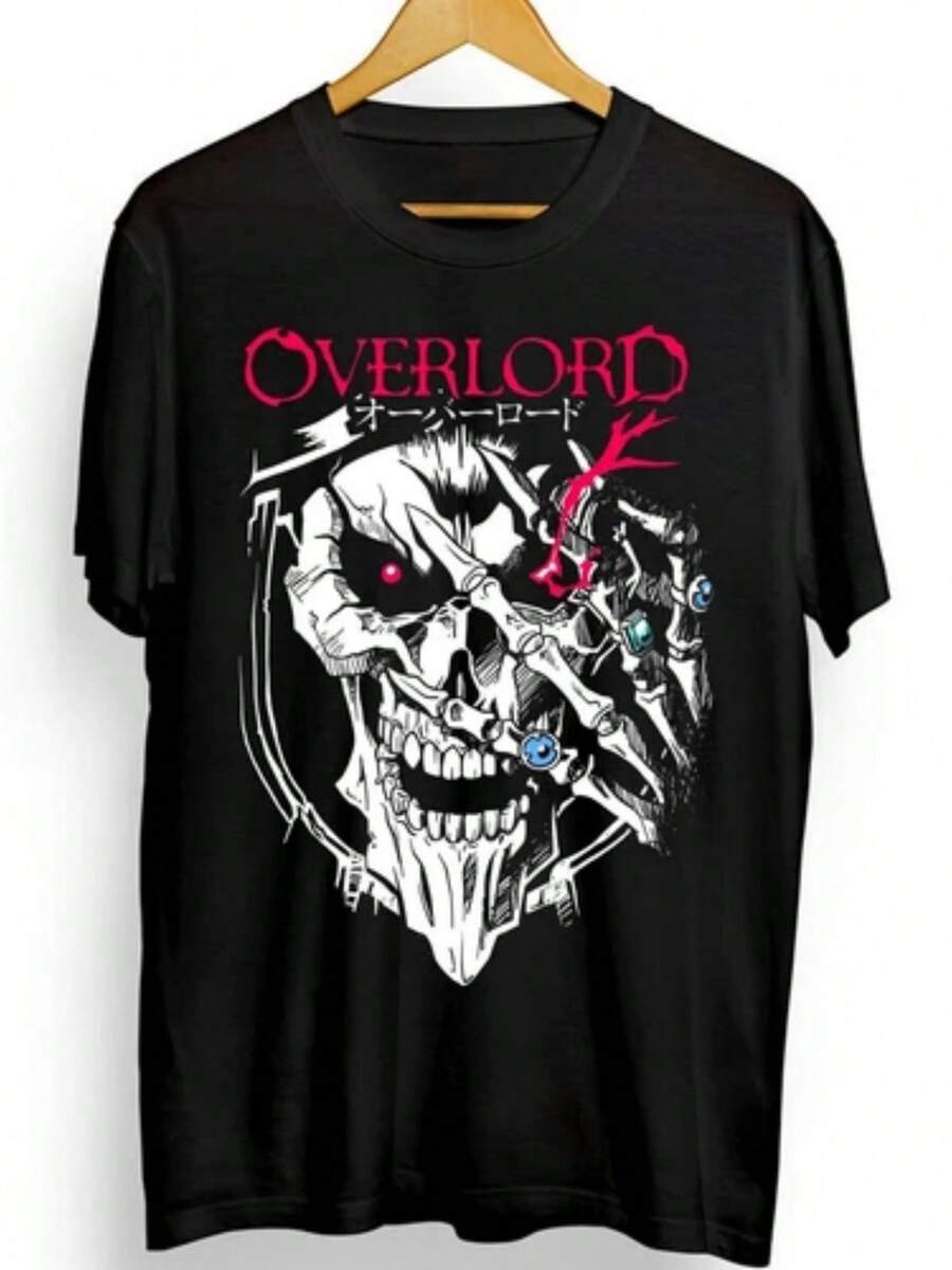 Overlord New T-Shirt,Anime, Overlord Manga, Ainz Ooal Gown Graphic Tee - 黑色 - 查看 1