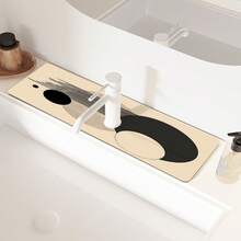 1pc Faucet Suction Pad, Drain Pad, Kitchen, Bathroom Sink, Countertop, Drain Pad, Diatomite Washbasin, Cuttable And Quick Drying Pad. - Multicolor - View 6