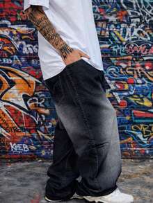 Men's Cargo Pants Dazzling Jeans Balloon Extra Large Pocket Original Men's - 黑色 - 查看 4