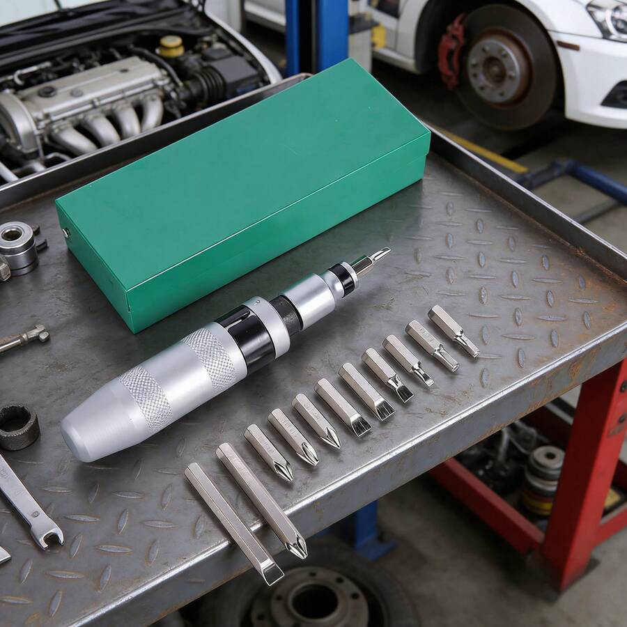 13pcs Multi-Function Impact Screwdriver Set, Replaceable Bits Design, Solid Steel Handle, With Storage Box, Home Repair Tool Kit - A - View 1