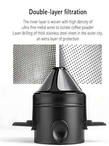1/PC Foldable Portable Coffee Filter Coffee Maker Stainless Steel Drip Coffee Tea Cup Reusable Paperless Hand Brew Coffee Device Coffee Station Camping Gear - Multicolor - View 6