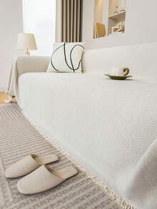 1件装防水沙发套，纯色沙发毯，四季通用，宠物友好型可水洗沙发保护套，房间装饰，适用于L型沙发、组合沙发、双人沙发、两座沙发、三座沙发、四座沙发（单独出售） - 米色 - 查看 4