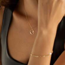 Versatile Minimalist Sun & Moon Pendant Necklace - Gold - View 1