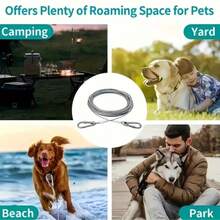 Stainless Steel Pet Leash Set – Portable With Carabiner – Suitable For Indoor/Outdoor Laundry, Camping, Bathroom And Dormitory – Dog Leash – Multi-Purpose Galvanized Steel Wire Rope - Multicolor - View 9