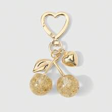 1 pieza Llavero de cereza de cristal unisex, Adorno de bolso de cereza de moda, Regalo para parejas y mejores amigos, Regalo para madre, padre, graduación y maestro - Multicolor - Ver 3