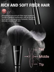 22PCS Makeup Tools Set Including:18PCS Makeup Brush Set+4PCS Makeup Sponges - Black - View 3