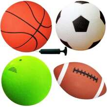 4-Pack Sports Balls for Toddlers and with Pump 5-Inch Soccer Ball Basketball Playground Ball and 6.5-Inch Football Soft Small Balls for Indoor/Outdoor Play Ages 2-7 - Juego de balón de fútbol blanco - Ver 8