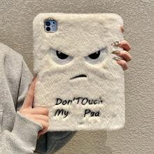 Plush Angry Eyes Cartoon Cute Protective Case Compatible With Apple Protective Case, Pro11 Pencil Slot Protective Shell, Air5/6 Generation Tablet Case, 10.2/10.5 Inch Soft Shell For Xiaomi//// Tablet - White - View 2