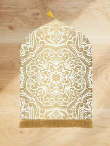 1 tấm thảm cầu nguyện Mandala màu trắng vàng, thảm họa tiết, thảm phong cách Boho, thảm thiết kế tinh xảo, thảm viền tua rua. - Nhiều màu - Xem 1