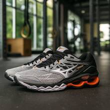 Kit Of 2 Men's Wave Creation 20 Gym Shoes For Walking And Gym Use. - Silver Orange + Navy - View 2