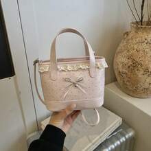 Túi xách ren hình trái tim, túi xô mini ngọt ngào và cá tính, túi đeo chéo độc đáo dành cho nữ. - Nhiều màu - Xem 12