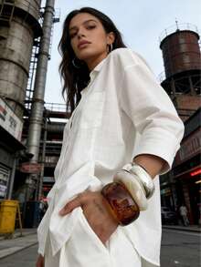 3pcs Set Exaggerated Asymmetrical Resin Semi-Transparent Bracelet, Versatile For Women - Multicolor - View 3