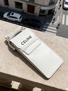 Celine 1个酒红色真皮眼镜盒，奢华硬壳时尚眼镜收纳盒，设计师配饰，女士完美礼物 - 白色 - 查看 4