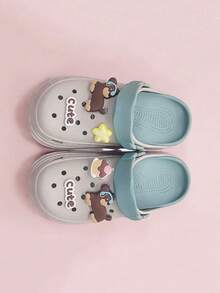 2026 Spring/Summer New Women's Thick-Sole Hollow Sandals, EVA Soft & Comfortable Non-Slip Wear-Resistant, Fashionable Casual Slip-On Beach Slippers, Backless Clogs Suitable For Hospital/Nursing Work - Grey - View 4