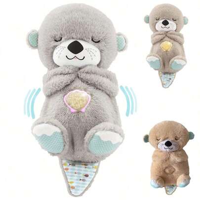 [Osito Relajante Blanco Hueso que Respira]Peluche con Luz y Sonidos para Calmar la Ansiedad, Regalo para Bebés y Niños