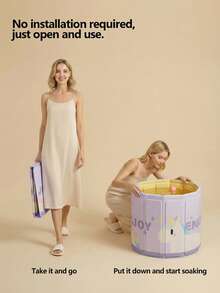 1pc Foldable Bathtub - Standalone Design Suitable For Shower Room/Home Bathroom, Portable Space-Saving Storage. Exclusive Adult SPA Experience, Meets Hot Tub And Ice Bath Needs, Relaxing And Practical! Provides Two Sizes, Suitable For Home/Hotel/Business Travel, Easily Enjoy Convenient Bathing Freedom! - A - View 6
