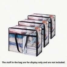 1/4 Blanket Storage Bag, 40L Extra Large Clear Plastic Storage Bag, For Storing Clothes, Quilts, Bedding, Moving Supplies, With Zipper And Reinforced Handles - Multicolor - View 13