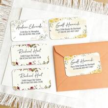 Personalized Floral Address Labels, Waterproof Self-Adhesive Customized Name Stickers For Wedding Invitations, Envelopes And Gift Packaging - Sticker - View 6