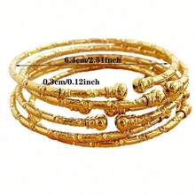 6pcs 3mm Bangle Bracelets, Dubai Style, Gold, Wedding Jewelry, Gift - Nhiều màu - Xem 3