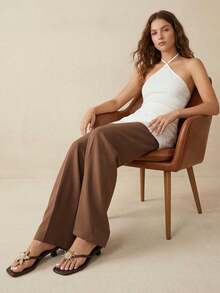 planare Women's Minimalist Casual Summer Kitten Heel Sandals, Suitable For Commuting, Dating, Vacation, Party Outfits - Brown - View 4