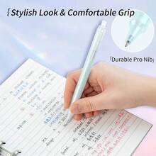 Hộp 4 bút bi màu trung tính, mực óng ánh, bút bi bấm nút kiểu tối giản, bút viết bài thi cho học sinh. - bút gel - Xem 4