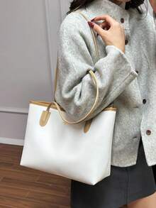 Large Capacity Tote Bag, New Versatile Commuter Bag, Shoulder & Crossbody Bag, New Handbag - Multicolor - View 11