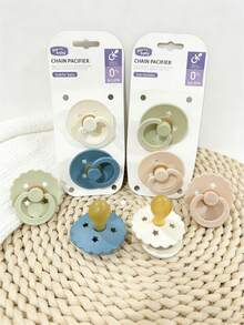 Set de 8/4/2 chupetes de látex suave y natural, que simulan la lactancia materna, para calmar a bebés de 0 a 18 meses, todo en uno para la lactancia - Multicolor - Ver 9