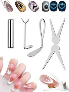 Bộ 8 món nam châm trang trí móng tay hình mắt mèo: Nam châm hai mặt màu hồng, nam châm hình mắt mèo mạnh mẽ, hạt nam châm tròn, nam châm đa chức năng, thích hợp để tự làm móng tay hình mắt mèo tại nhà. - Nhiều màu - Xem 7