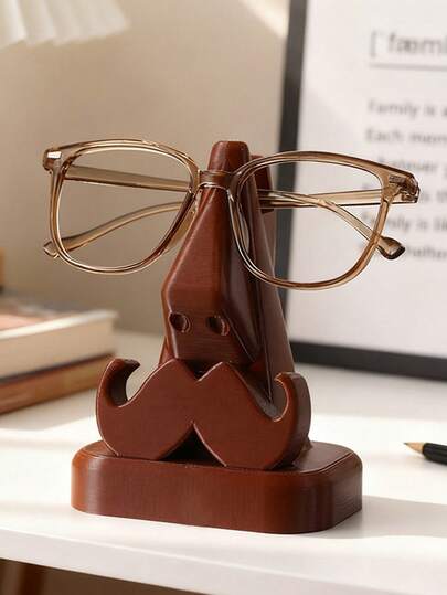 1 件装。桌面眼镜架。胡须造型。高端眼镜收纳架，适用于家庭、书房或办公室。装饰性眼镜架。
