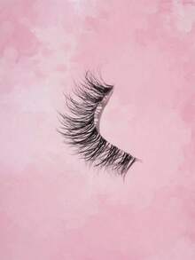 7对自然长卷3D蓬松透明交叉假睫毛，适合日常/约会/度假/派对/聚会/婚礼/女神妆容 - 黑色 - 查看 3