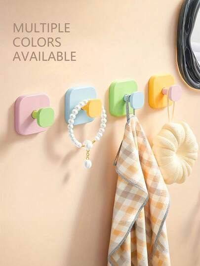 Dopamine Coated High Adhesive Hooks - Seamless Suction Cup Hooks, No Drill Wall Hooks, Bathroom Wall Storage, Suitable For Home Bathroom/Bedroom, Applicable To Various European Home Environments - Home Storage Accessories, Home Decor Essentials