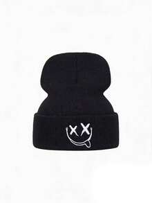 1pc/2pcs Acrylic Embroidered Winter Beanie Hats, Unisex Knitted Casual Caps For Autumn & Winter - A - View 7