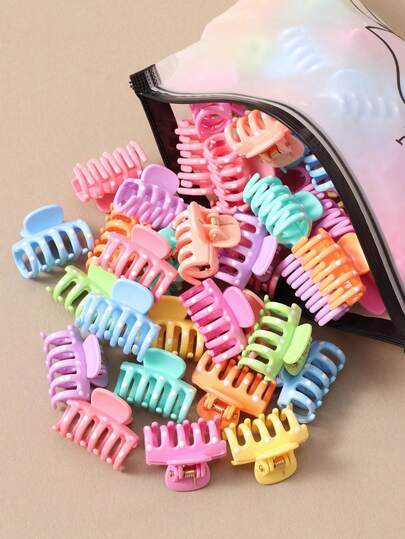 10/20/30个迷你小龙骨爪发夹，公主刘海侧夹，彩色发饰