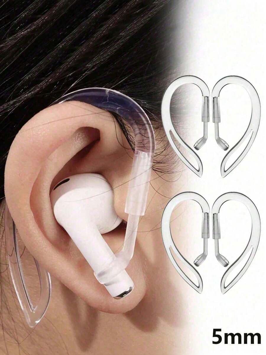 4pcs AirP-ODS Wireless Earphone Ear Hooks, Transparent Silicone Ear Hooks, Silicone Eartips - Secure Ear Hooks Protector For AirP-ODS Pro And AirP-ODS Pro Earbuds - Soft Grip, Compact Design, Comfortable Wear, Vibrant: Perfect For Sports And Daily Use - Multicolor - View 1