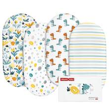 4pcs Baby Crib Sheets, Breathable Soft Fitted Crib Mattress Pad, Elastic Travel Crib Stylish Pattern, Standard Crib Sheets Suitable For Baby Boys And Girls, Size 32"X16" - Bassinet Sheets - View 14