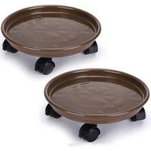 Carro para Plantas con Ruedas Soporte para Plantas con Ruedas de Alta Resistencia Base para Maceta móvil de plástico Base para jardinería con Bandeja de Agua. - café de colores - Ver 1