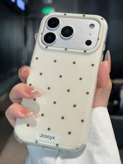 Cute Simple Polka Dot Glossy Phone Case Compatible With IPhone 17 Pro Max 17 Pro 17 16 Pro Max 16 Pro 16 15 14 13 12 Pro Max 11 Stylish All Inclusive Shockproof Cases